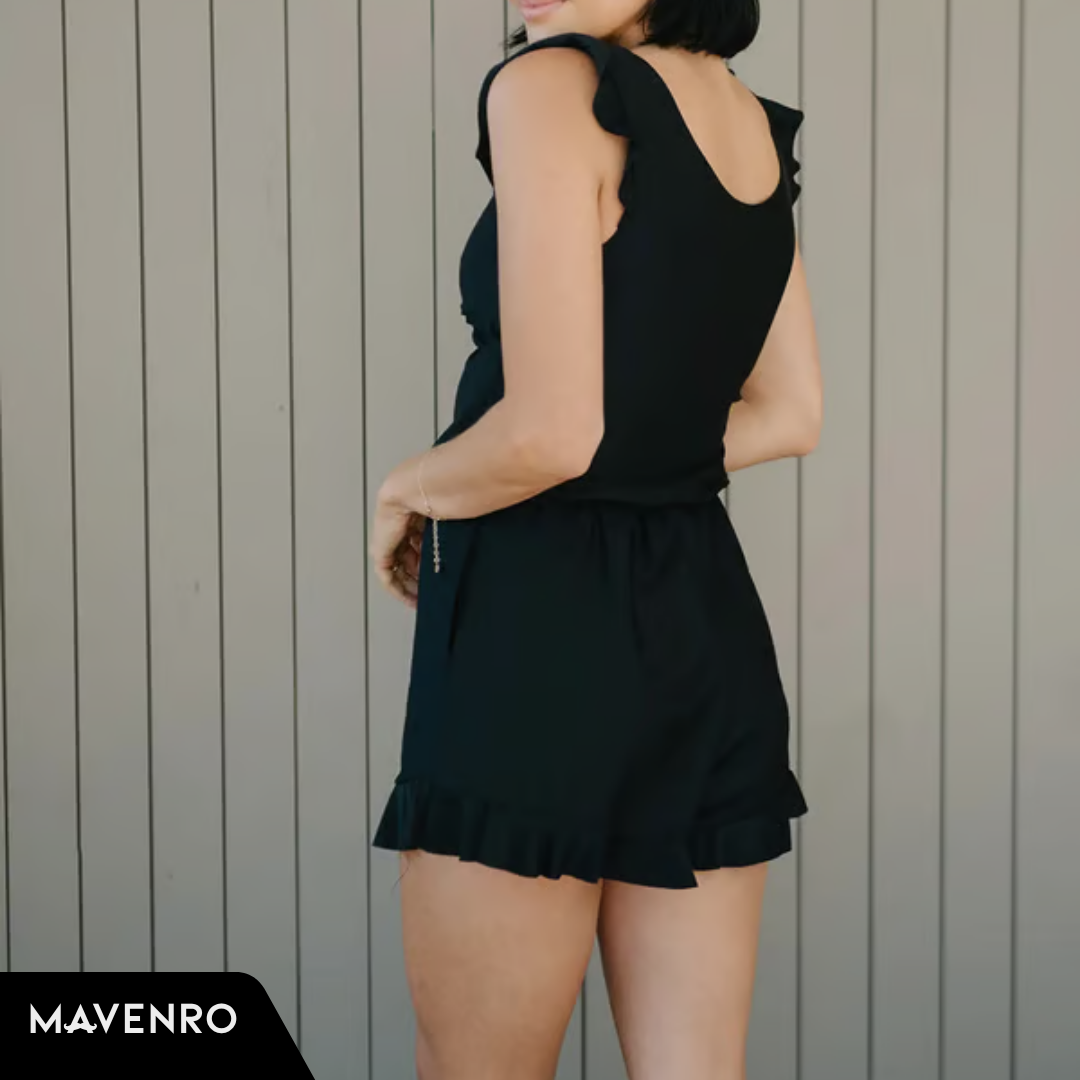 MAVENRO - Swim Romper Built-in Bra Detachable bra cup