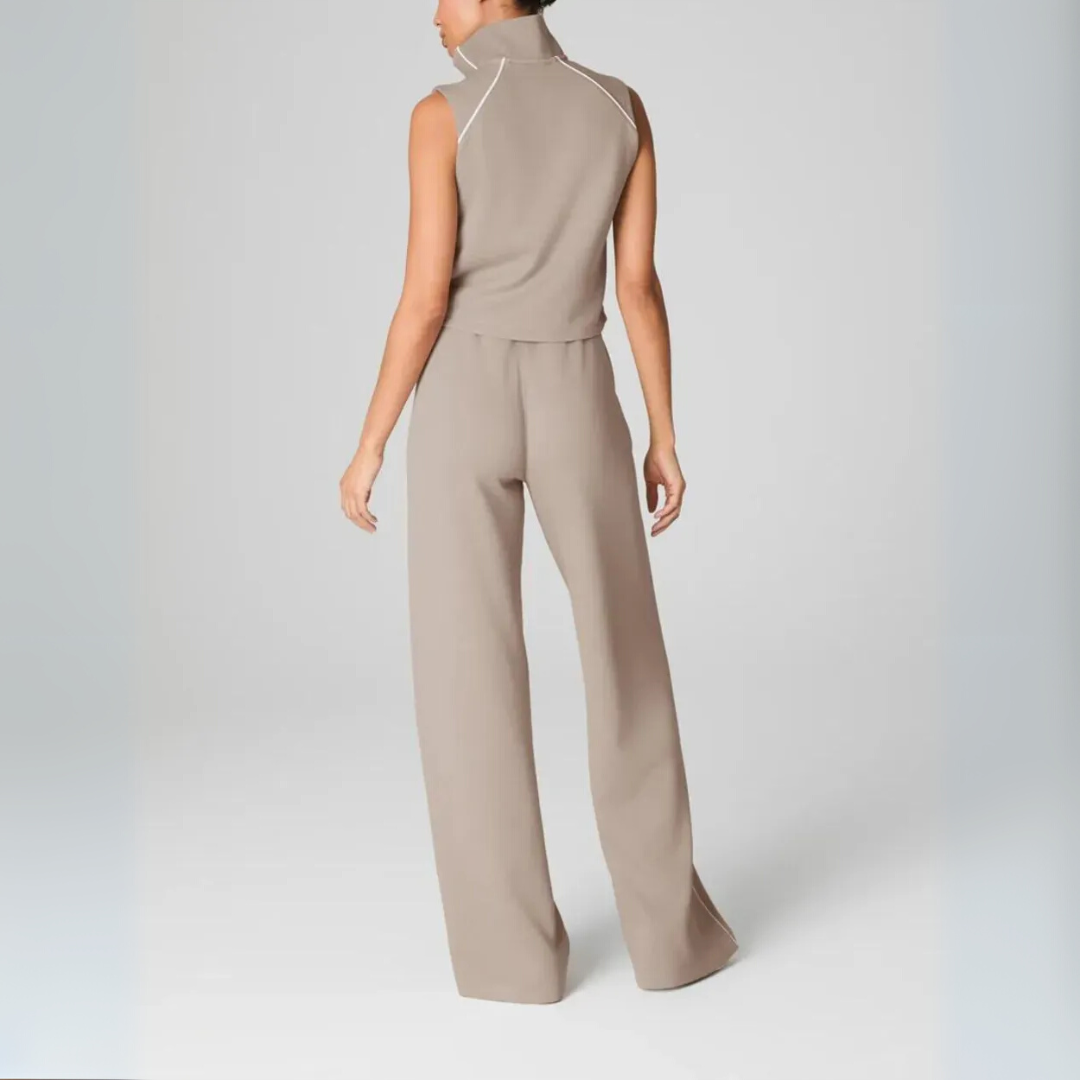 MAVENRO - AirEssentials Pique Sleeveless Mockneck Jumpsuit