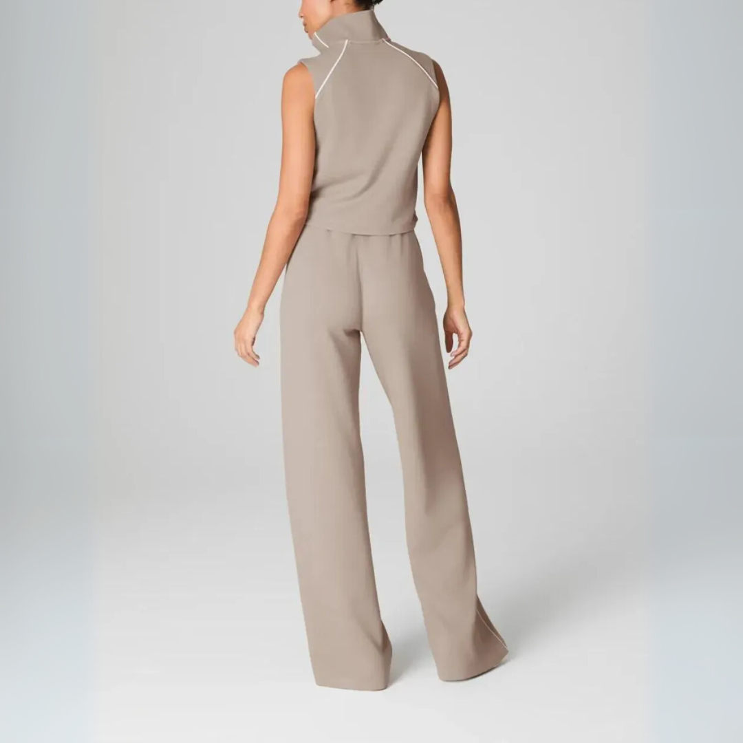MAVENRO - AirEssentials Pique Sleeveless Mockneck Jumpsuit