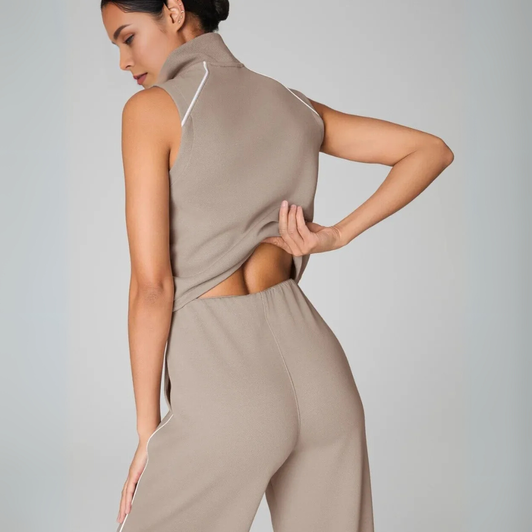 MAVENRO - AirEssentials Pique Sleeveless Mockneck Jumpsuit