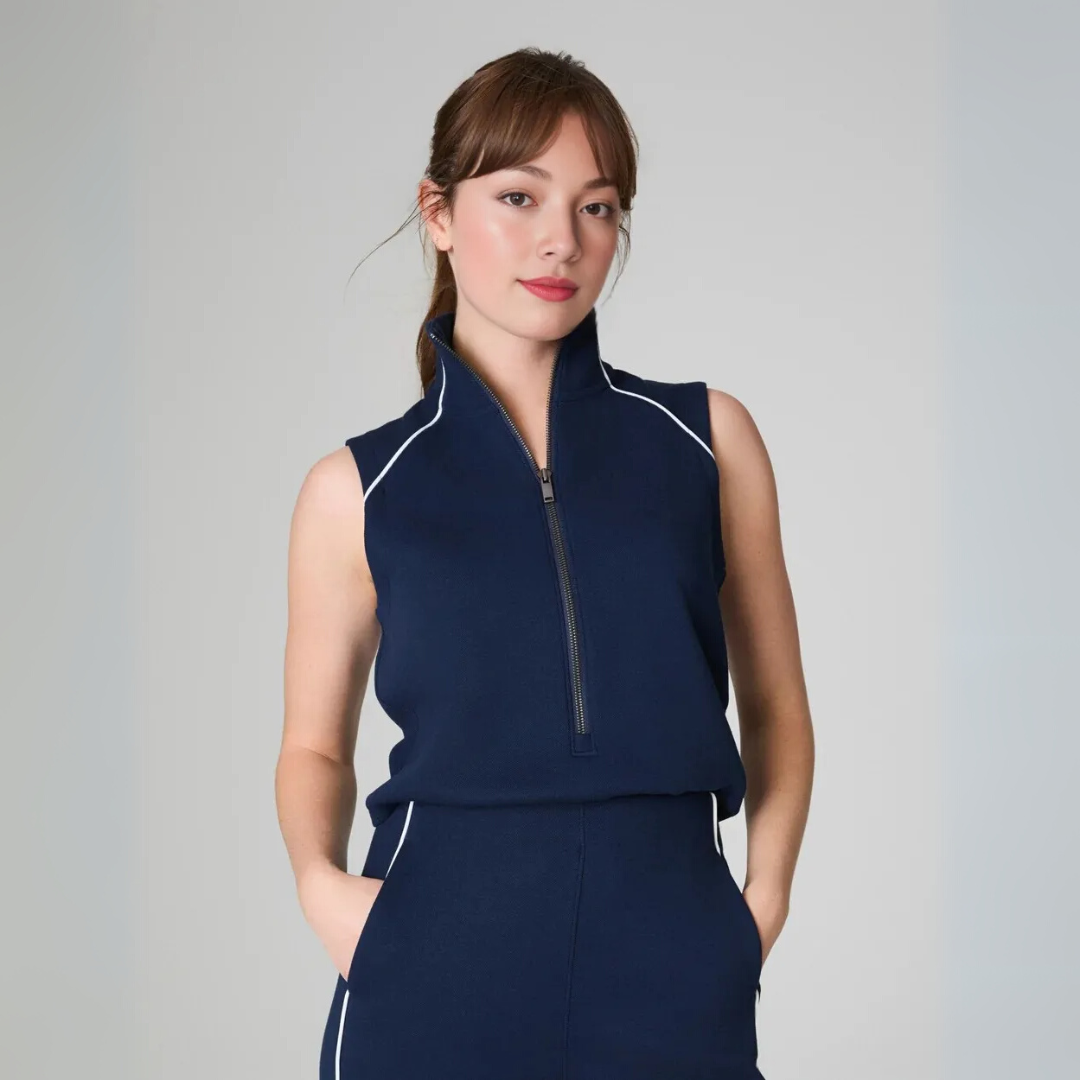 MAVENRO - AirEssentials Pique Sleeveless Mockneck Jumpsuit