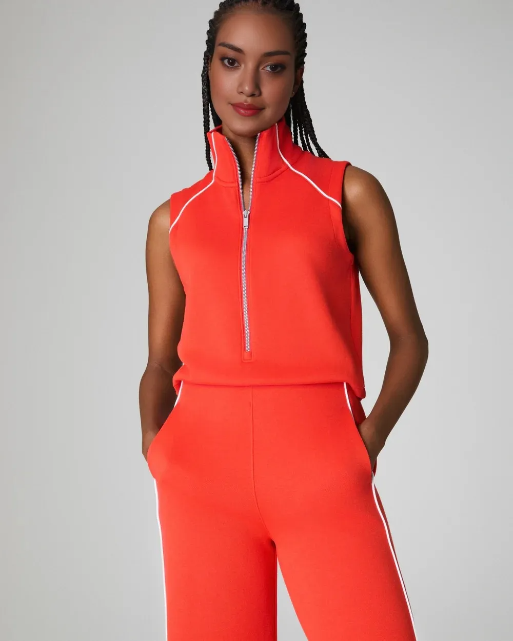 MAVENRO - AirEssentials Pique Sleeveless Mockneck Jumpsuit