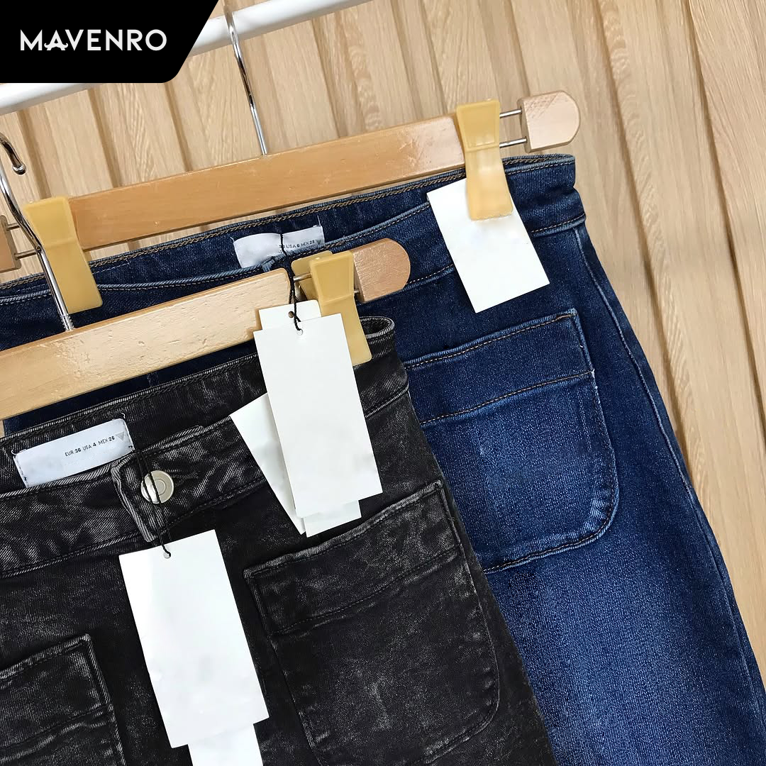 MAVENRO - Tummy Control Cropped Wide-Leg Jeans