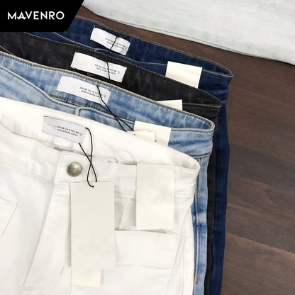 MAVENRO - Tummy Control Cropped Wide-Leg Jeans