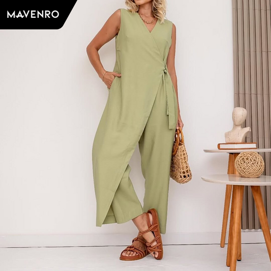 MAVENRO - Women's V-Neck Jumpsuit