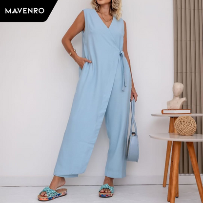 MAVENRO - Women's V-Neck Jumpsuit