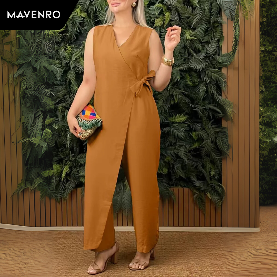 MAVENRO - Women's V-Neck Jumpsuit