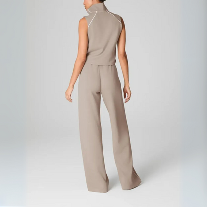 MAVENRO - AirEssentials Pique Sleeveless Mockneck Jumpsuit