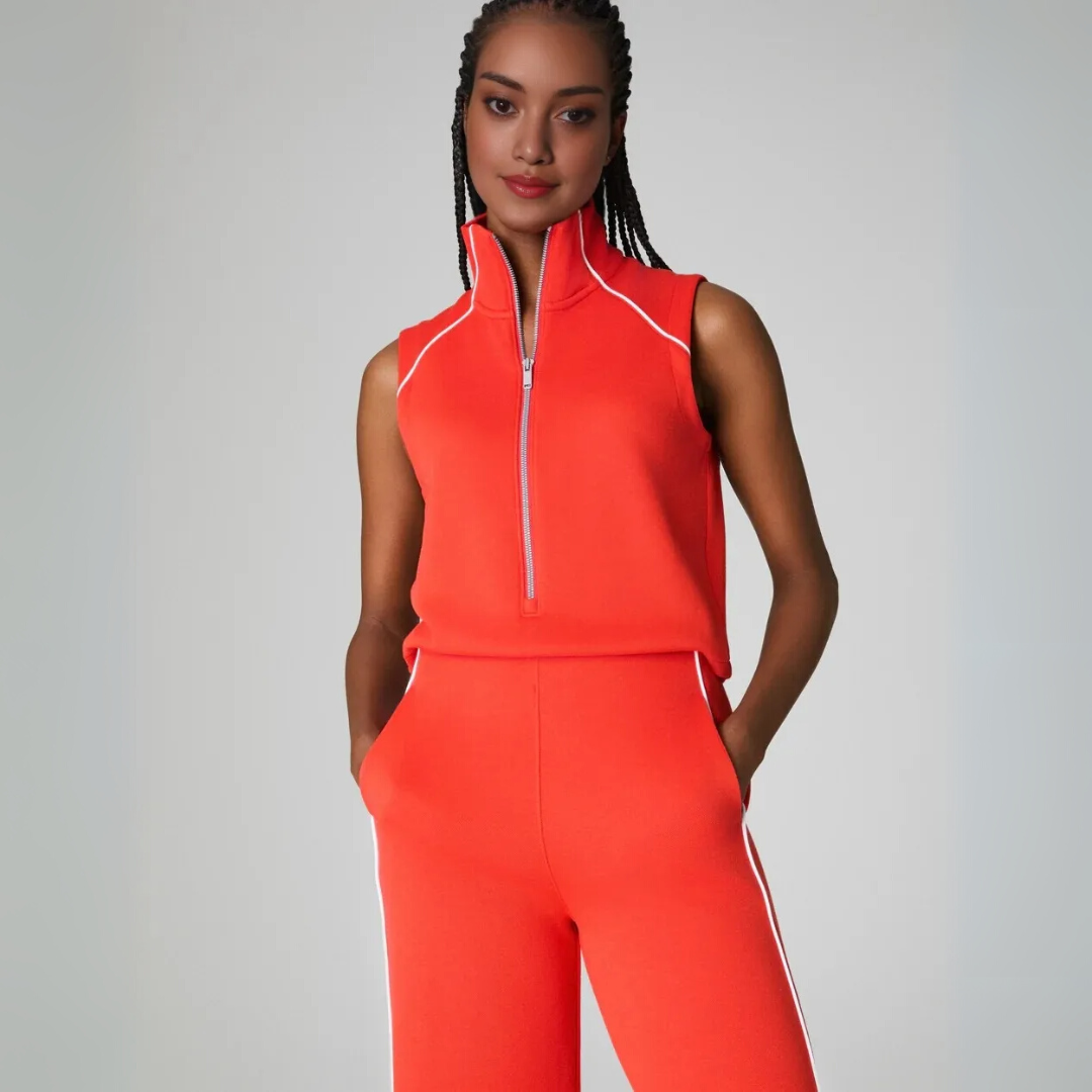 MAVENRO - AirEssentials Pique Sleeveless Mockneck Jumpsuit