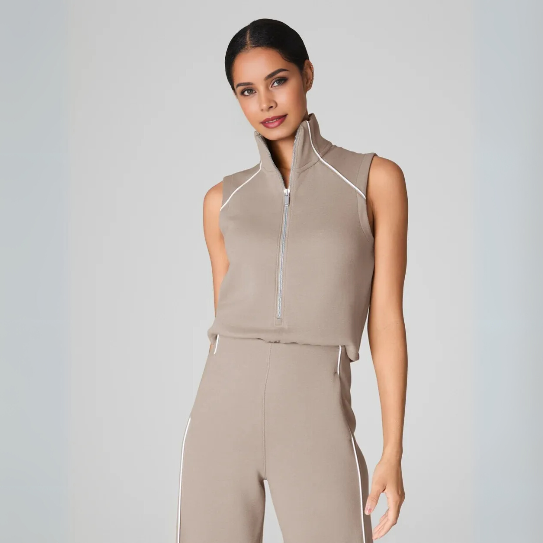 MAVENRO - AirEssentials Pique Sleeveless Mockneck Jumpsuit