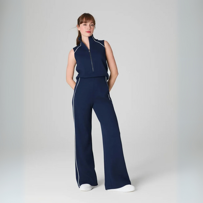 MAVENRO - AirEssentials Pique Sleeveless Mockneck Jumpsuit
