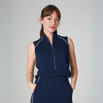 MAVENRO - AirEssentials Pique Sleeveless Mockneck Jumpsuit