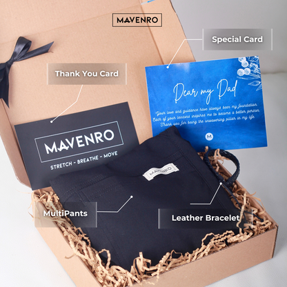 MAVENRO - Special Men's Gift Box 1 | Multi Pants, Leather Bracelet, Message Card