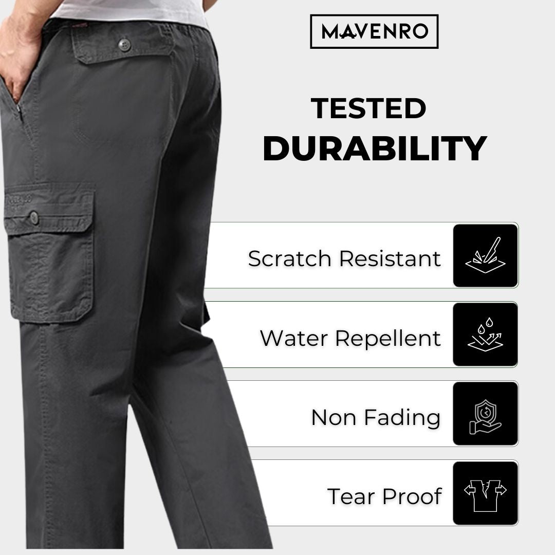 MAVENRO - Men's Ultra Comfort Fit Multi-pocket Durable Pants