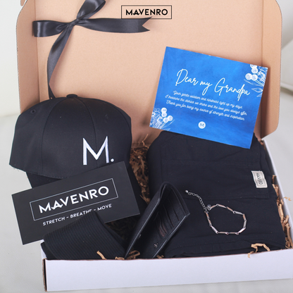 MAVENRO - Men's Premium Gift Box 2 | Multi Pants, Hat, Socks, Bracelet, Wallet