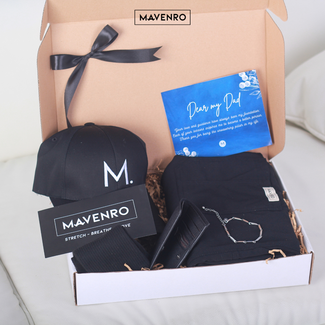 MAVENRO - Men's Premium Gift Box 2 | Multi Pants, Hat, Socks, Bracelet, Wallet