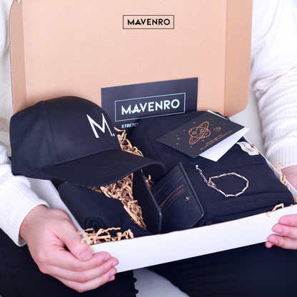 MAVENRO - Men's Premium Gift Box 2 | Multi Pants, Hat, Socks, Bracelet, Wallet