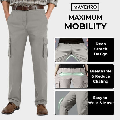 MAVENRO - Men's Ultra Comfort Fit Multi-pocket Durable Pants - MAVENRO 