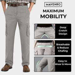 MAVENRO - Men's Ultra Comfort Fit Multi-pocket Durable Pants